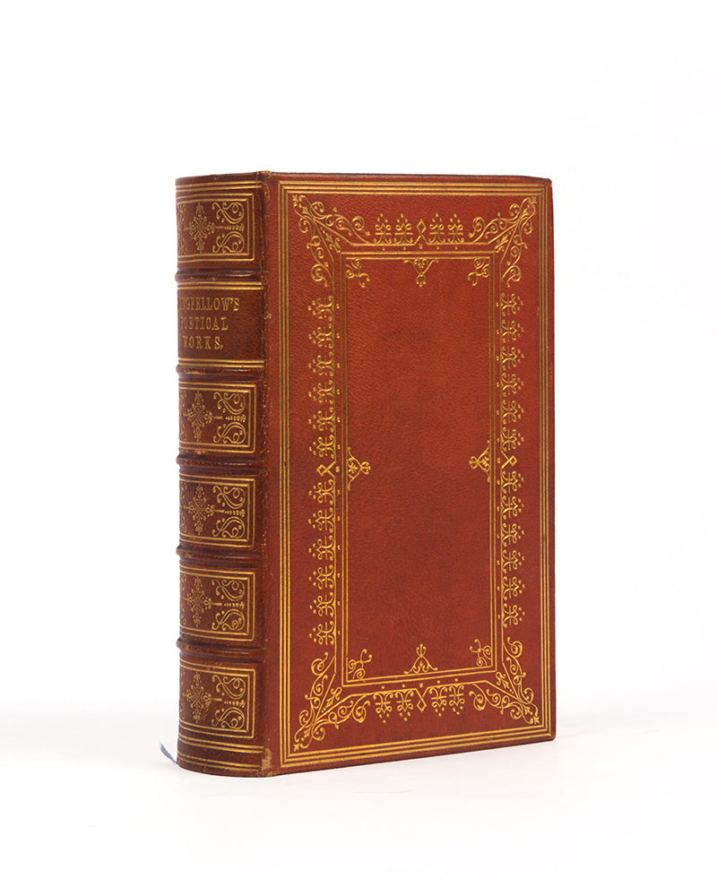 New complete edition of poetical works by Longfellow, small 8vo, finely bound and tooled in gilt