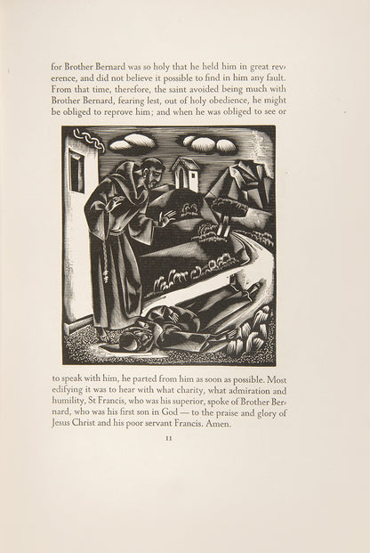 Number 633 of 1500 limited edition copies of Saint Francis of Assisi's The Little Flowers in English with illustrations by Paolo Molnar
