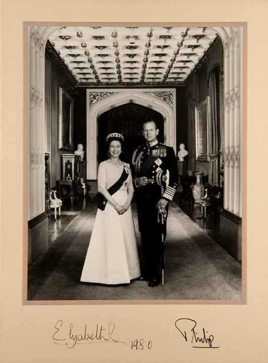 Official full-length portrait of Her Majesty and His Royal Highness, taken at Windsor Castly by Anthony Buckley, 1980<br /><br />