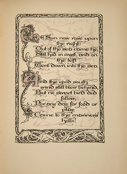 First trade edition withWilly Pogany's illustrations and calligraphic text, of The Rime of the Ancient Mariner, the illustrator's best work and one of the poets best poems