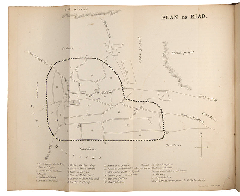 First edition of William Palgrave's classic Narrative of a Year's Journey through Central and Eastern Arabia, in which he was the first European to reach Riyadh and the second to enter Ha'il.