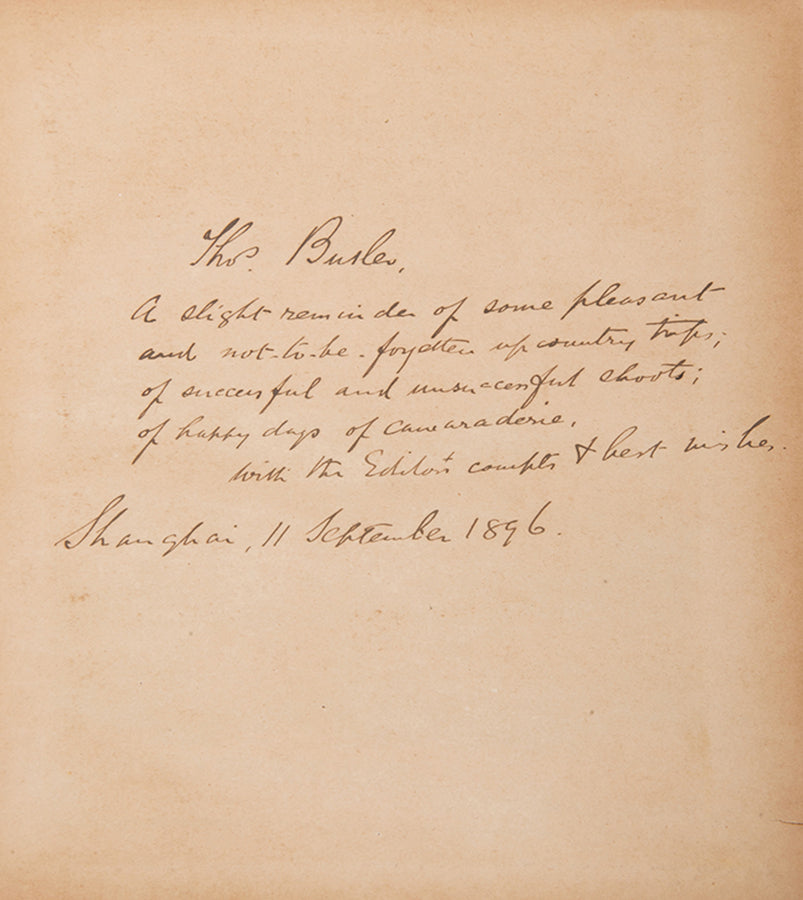 Presentation copy of Wade's With Boat and Gun in the Yangtze Valley, a scace work describing the Yangtze valley including Ningpo, Suzhou, and Nanking.