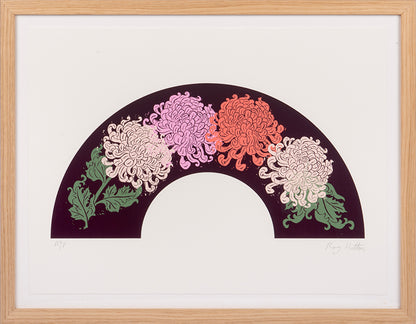 Chrysanthemum Bouquet Fan Leaf (Giclée)