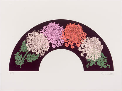 Chrysanthemum Bouquet Fan Leaf (Giclée)