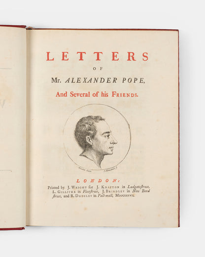 An exceptional set, uniformly bound in striking eigteenth-century red morocco of Alexander Pope's translation of Homer's Iliad and Odyssey and his other works and letters