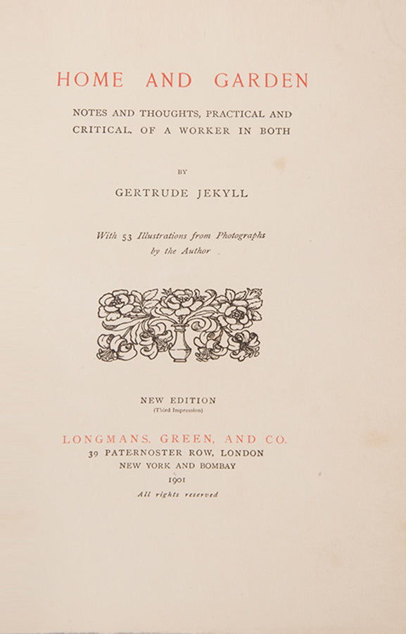 Gertrude Jekyll's Home and Garden, the follow-up to her popular first book