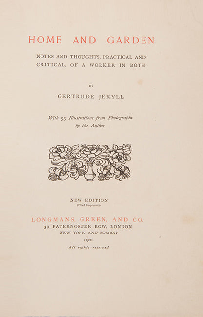 Gertrude Jekyll's Home and Garden, the follow-up to her popular first book