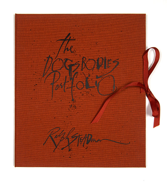A limited edition Ralph Steadman publication, signed by the artist, featuring various depictions of dogs in his signature style.
