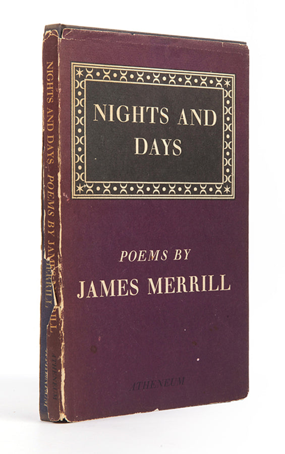 A very good copy of Nights and Days, by James Merrill, First edition, first printing, inscribed by author to his lover Peter Gillis