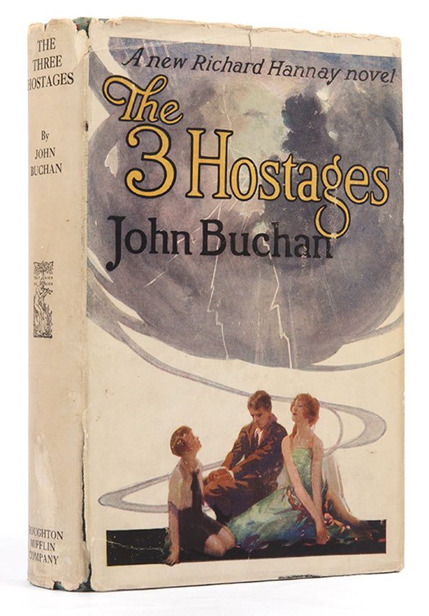 First edition of the fourth Richard Hannay novel <em>The Three Hostages</em>, by John Buchan. Scarce in the dust jacket.