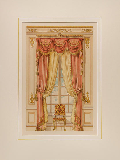 Louis XV style drapes with matching interior. Pl.no.13.