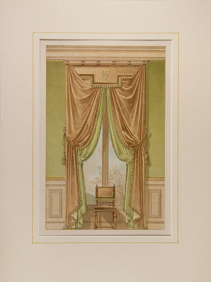 Louis XIII style drapes with matching interior. Pl.no.12.