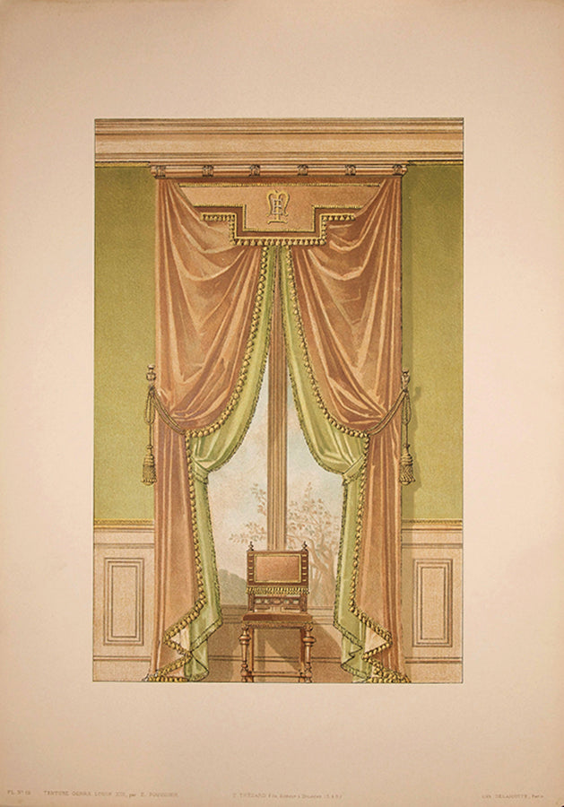 Louis XIII style drapes with matching interior. Pl.no.12.