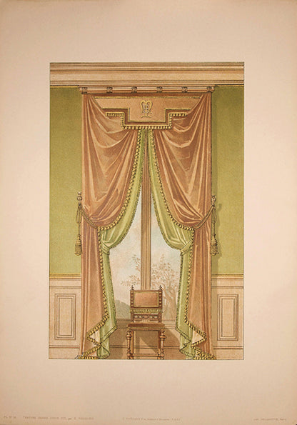 Louis XIII style drapes with matching interior. Pl.no.12.