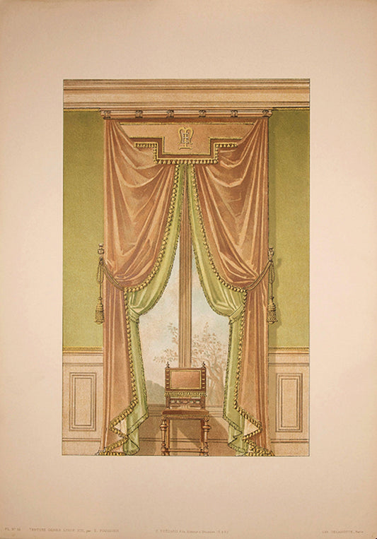 Louis XIII style drapes with matching interior. Pl.no.12.