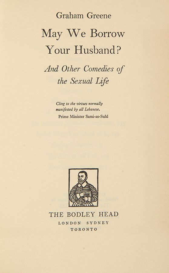 First edition of May We Borrow Your Husband? by Graham Greene, together with a proof copy of the same.