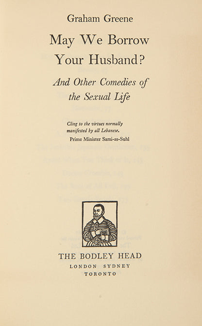 First edition of May We Borrow Your Husband? by Graham Greene, together with a proof copy of the same.