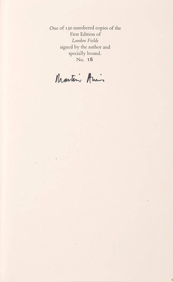 A limited first edition copy of Martin Amis' London Fields, signed by the author.