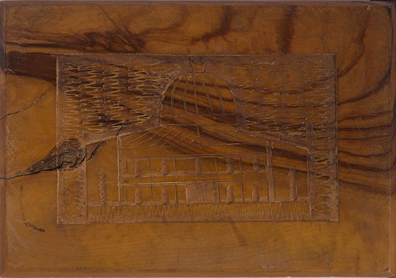 Early 20th-century souvenirs from Jerusalem, containing local dried flowers and colour-lithograthed views of the Holy Land.