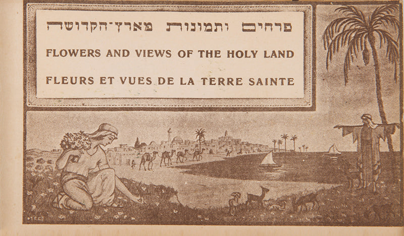 Early 20th-century souvenirs from Jerusalem, containing local dried flowers and colour-lithograthed views of the Holy Land.