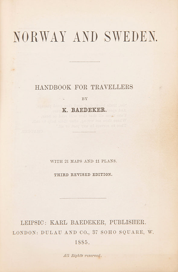 Third edition of Norway and Sweden. 1885<br />