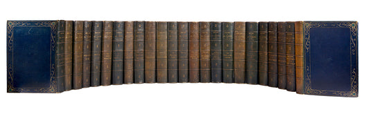 Bound in full crushed morocco this universal historical library is a desirable set for lovers of history, replete with maps, plans, photographic and illustrated plates