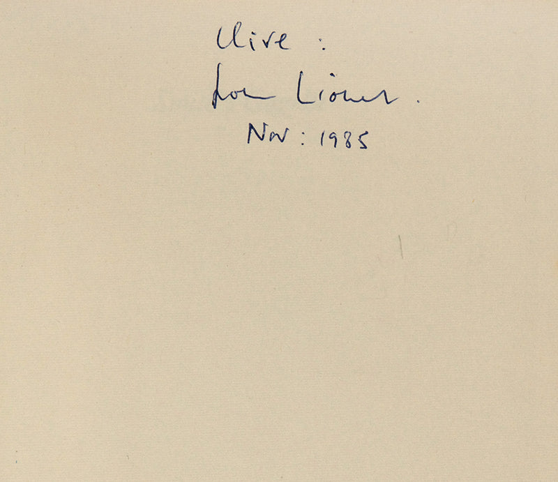 First edition of Lionel Davidson's Smith's Gazelle, inscribed to fellow author Clive Sinclair. 