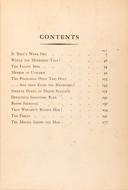 First edition, first imrpession copy of Six against the yard, with original dust jacket, featuring six short stories contributed by leading detective club authors