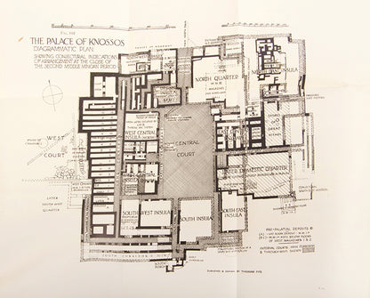 A full first edition set of The Palace of Minos by Arthur Evans, a vast work of over 3000 pages recording one of the most important excavations in the history of archaeology.