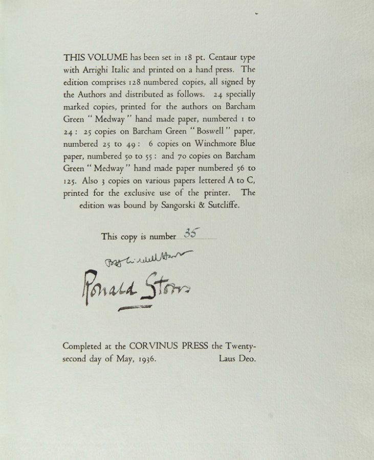 Signed limited edition, 1 of 25 Boswell copies, of Lawrence of Arabia by Richard Storrs and Liddell Hart, with additional signed letters from both authors.