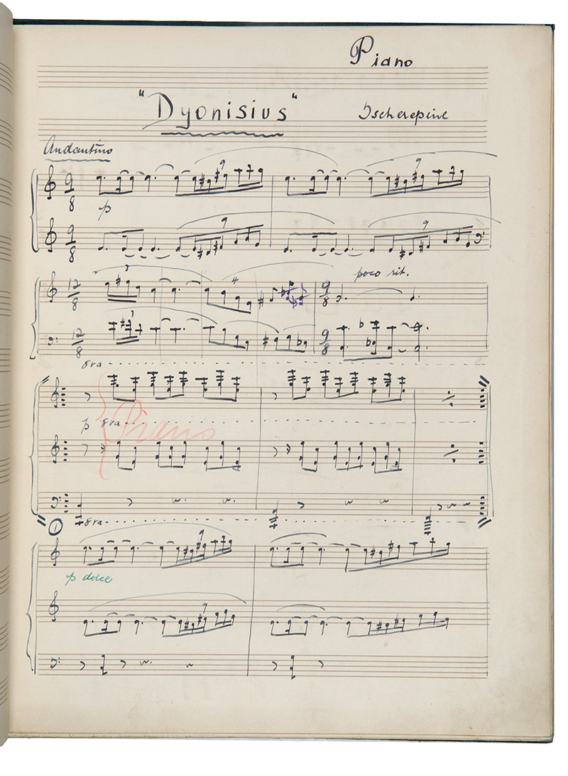 An important and rare collection of working music scores from the personal collection of Anna Pavlova.