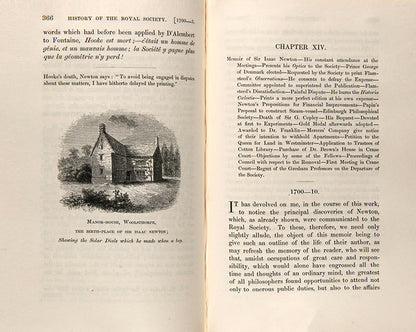 First edition of Charles Richard Weld's A History of the Royal Society, published in 1848 and the first substantial history of the society as an organisaion.