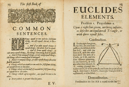 The rare Thomas Rudd edition of Euclid's Elements of Geometry, published in 1651 and including the important John Dee preface.