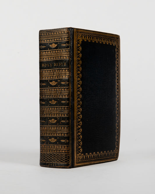 A fine King James pocket Bible pritned the year of the Restoration of King Charles II in 1660 and extra-illustrated with 140 engraved plates