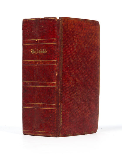 A handsome Georgian stereotype Bible, bound in contemporary red morocco gilt.