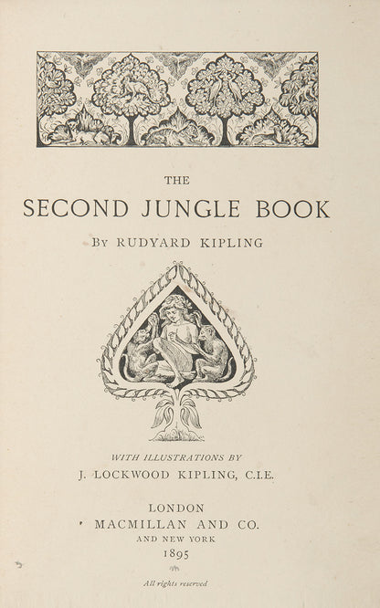 A handsome bound set of the first editions of Kipling's Jungle Book and its sequel the Second Jungle Book, with a tipped-in typewritten letter signed by Kipling