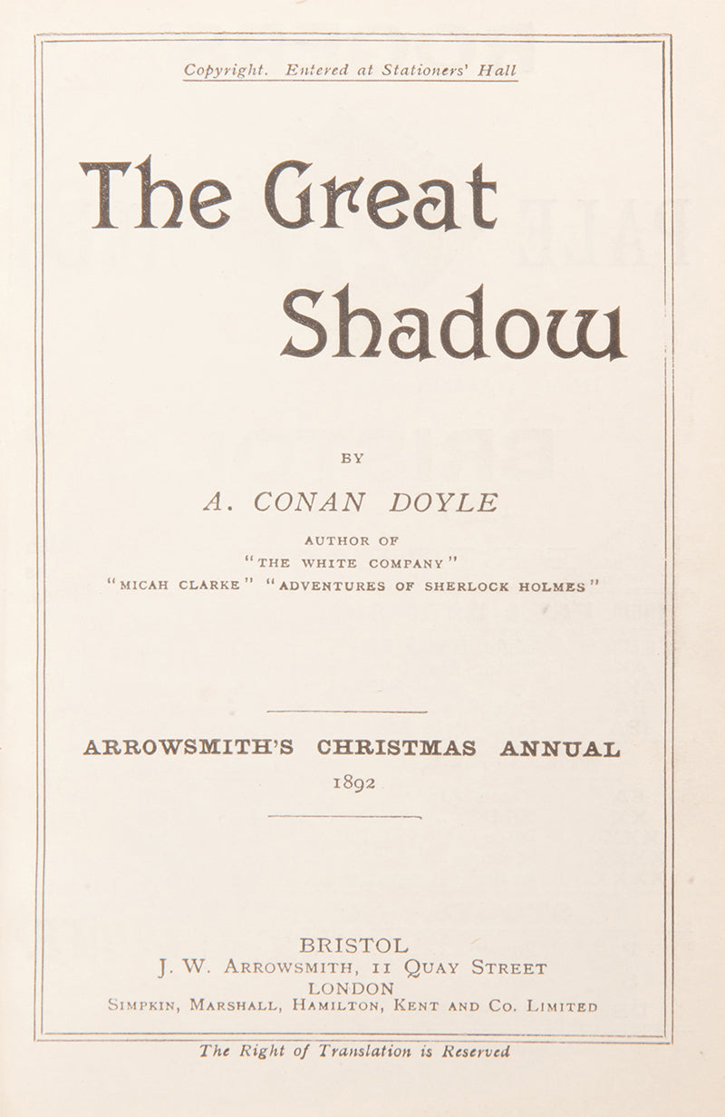 A fine collection of 13 first edition titles by Arthur Conan Doyle, including 7 Sherlock Holmes books, bound in full blue morocco and half red morocco gilt