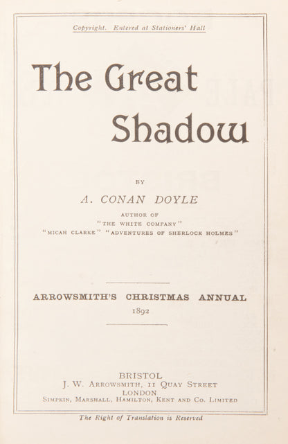 A fine collection of 13 first edition titles by Arthur Conan Doyle, including 7 Sherlock Holmes books, bound in full blue morocco and half red morocco gilt