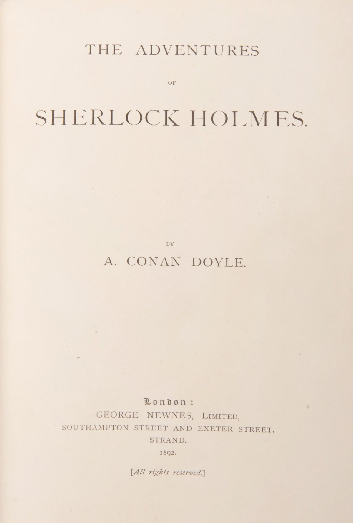 A fine collection of 13 first edition titles by Arthur Conan Doyle, including 7 Sherlock Holmes books, bound in full blue morocco and half red morocco gilt