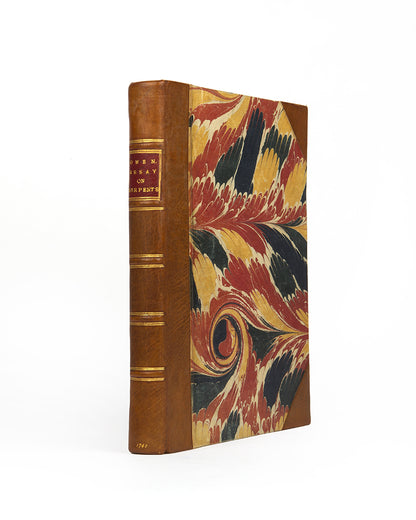 First edition of Charles Owen's An Essay Towards a Natural History of Serpents, an attractively illustrated book on the biology and cultraul relevance of snakes, published in 1742.