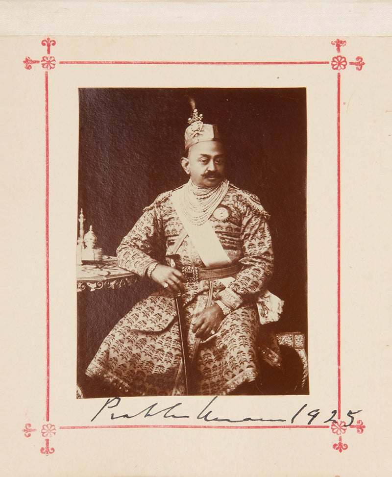 Views of Benares from the River Side, Presented by the Maharajah of Benares, with 20 albumen prints of the Ghats of Benares along with a portrait of Maharajah Prabhu Singh.