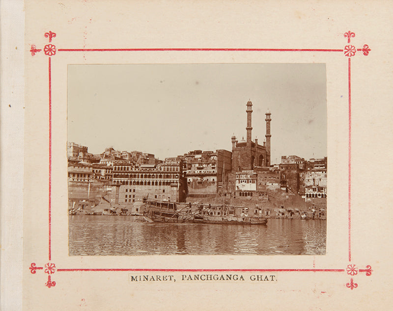 Views of Benares from the River Side, Presented by the Maharajah of Benares, with 20 albumen prints of the Ghats of Benares along with a portrait of Maharajah Prabhu Singh.