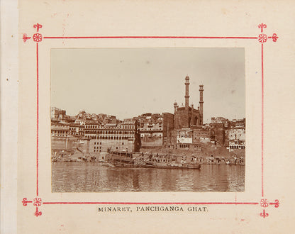 Views of Benares from the River Side, Presented by the Maharajah of Benares, with 20 albumen prints of the Ghats of Benares along with a portrait of Maharajah Prabhu Singh.