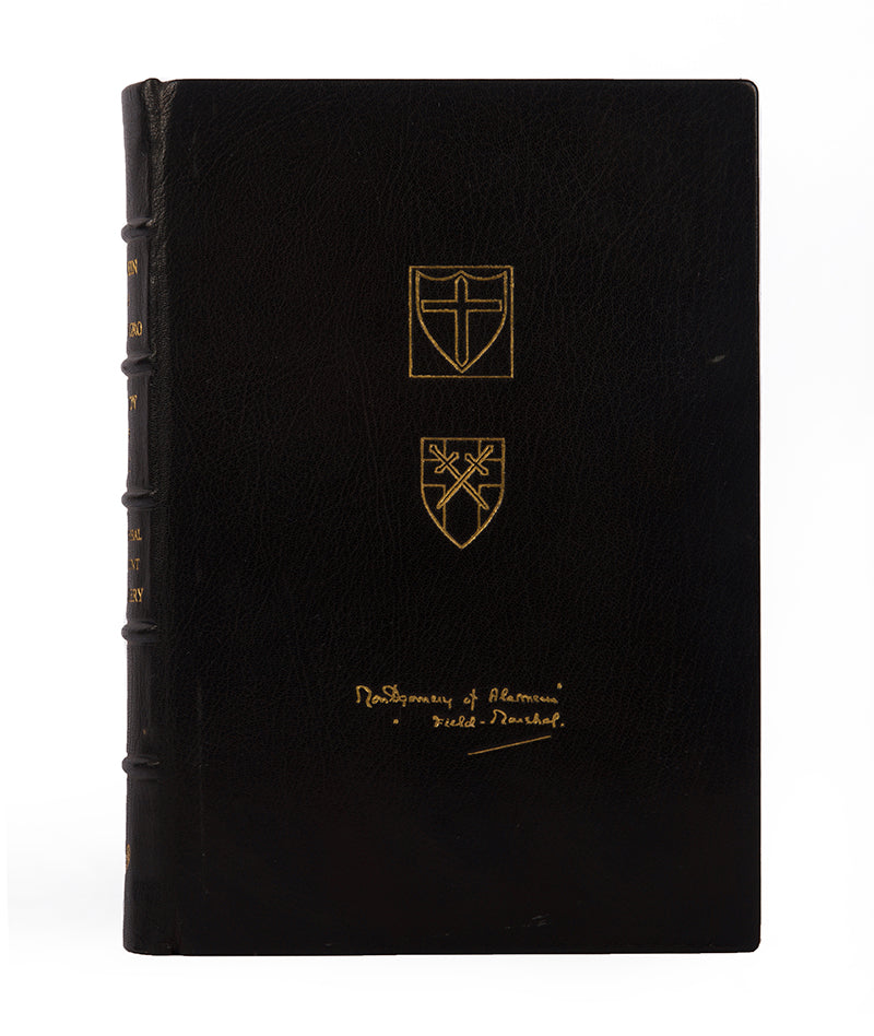 Fine copy of El Alamein to the River Sangro, Normandy to the Baltic, by Field Marshall Viscount Montgomery, signed by the author and bound by Zaehsndorf