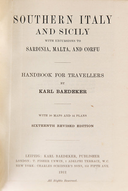 Kalr Baedeker. Southern Italy and Sicily.1912