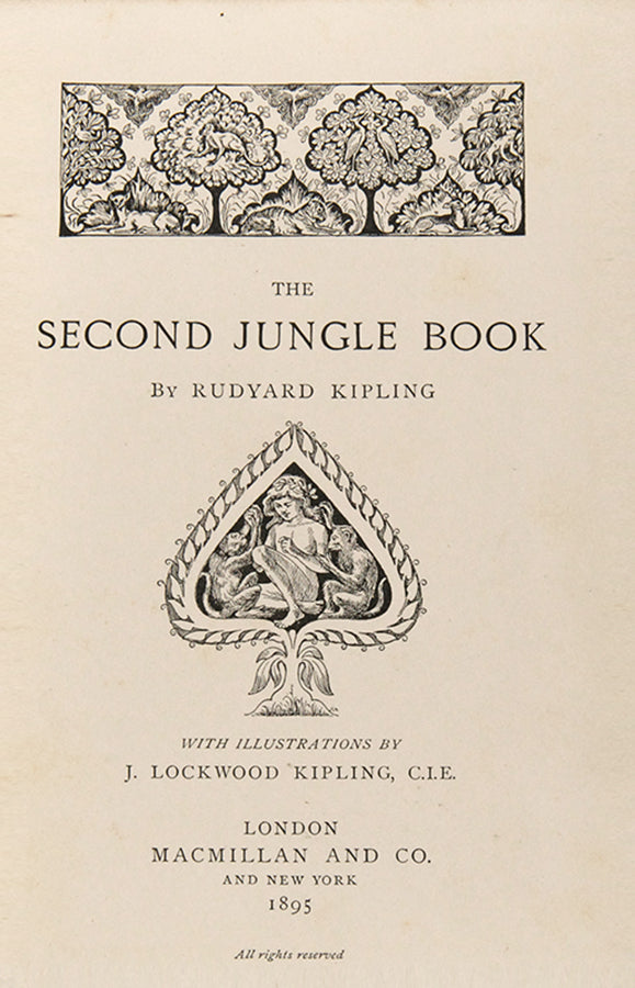 Lovely copy of The Second Jungle Book by Rudyard Kipling, First edition, in Very Good condition with the gilt pictorial front cover in excellent condition