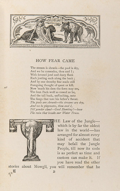Lovely copy of The Second Jungle Book by Rudyard Kipling, First edition, in Very Good condition with the gilt pictorial front cover in excellent condition