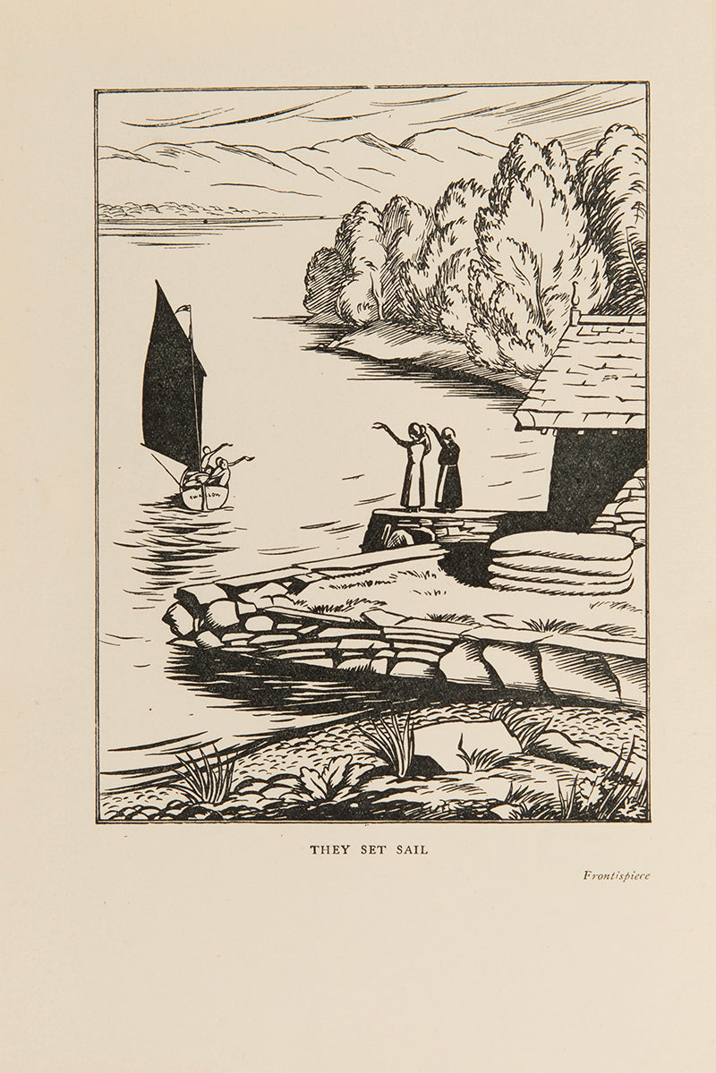 The first illustrated edition, eleventh impression,  of Swallows and Amazons by Arthur Ransome, with illustrations by Clifford Webb