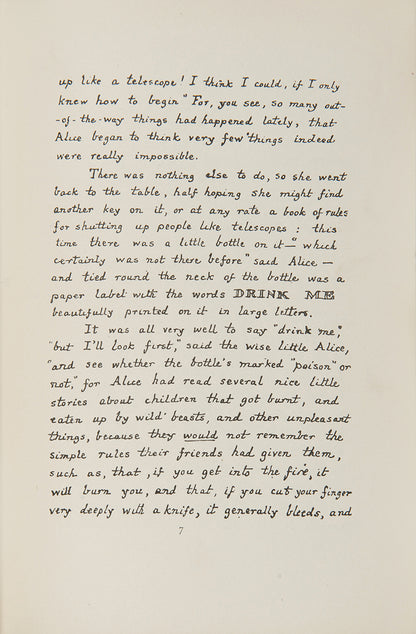 First edition, first printing, first issue of Alice's Adventures Under Ground, by Lewis Carroll, with an inscription from the author to half-title page