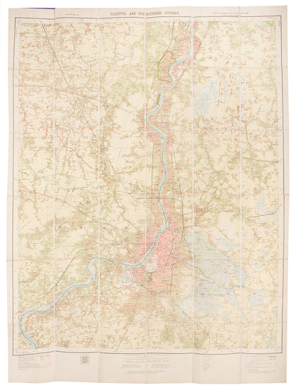 Calcutta and Surrounding Country map by Charles Henry Dudley Ryder, a scarce second edition of this map of the city.
